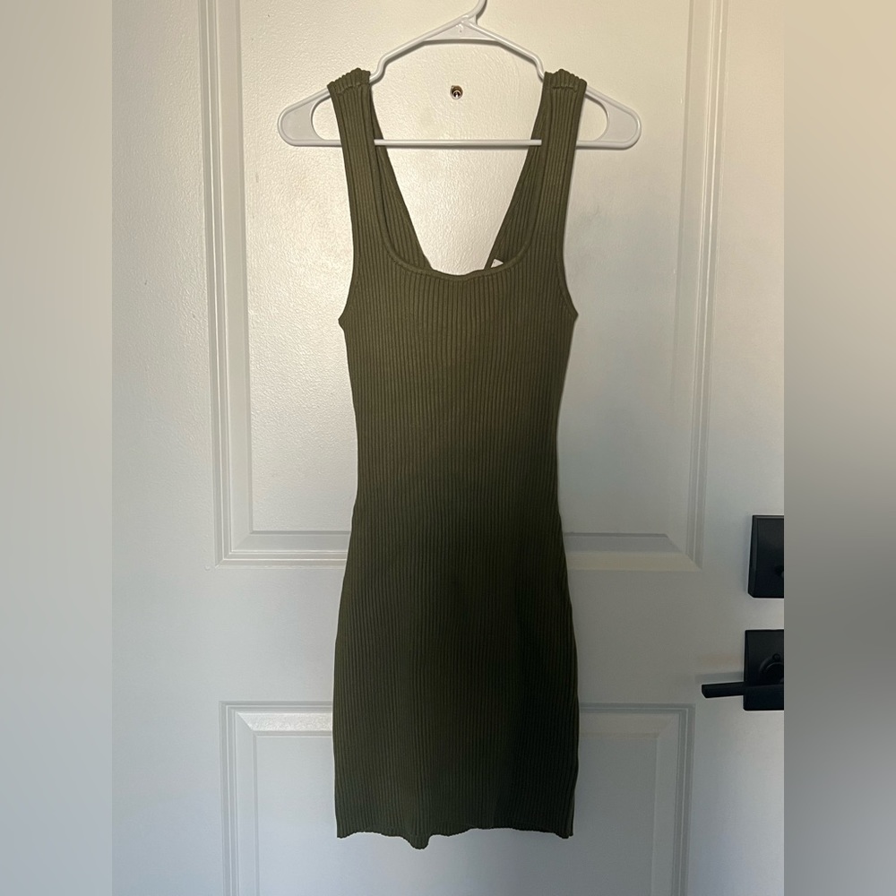 NWT Abercrombie Olive Green Reversible Mini Dress